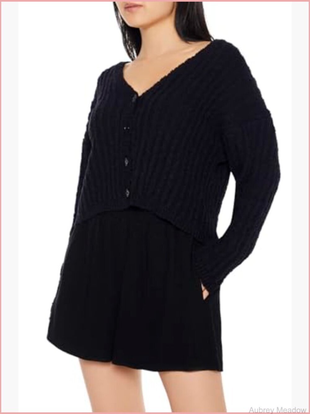 Classic Ribbed Knit Cardigan with Button Front - Picture 2 of 5